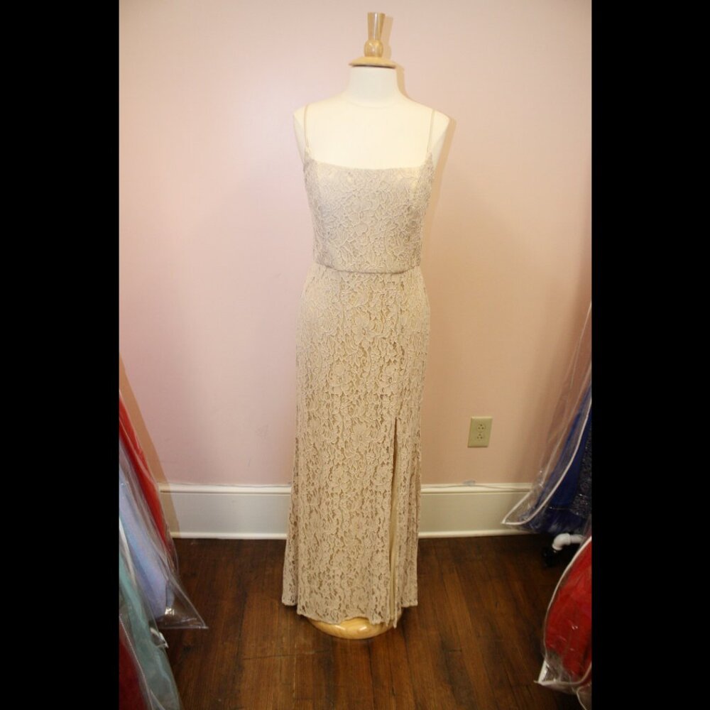 Hayley Paige Occasions #52303 Formal Lace Cream Size 12